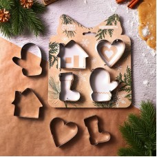 Набор форм для печенья «Уют», металл, 4 шт, Китай