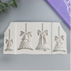 Молд силикон "Новогодние колокольчики" 11х5,6х1 см, Китай