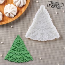 Силиконовый молд «Узорная ёлка», 12,5×12 см, Россия