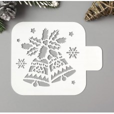 Трафарет пластик "колокольчики" 9*9см, Россия