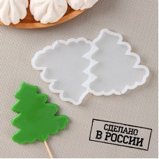 Силиконовый молд для леденцов и шоколада «Ёлка», 12×9×0,8 см, h=8 см, Россия