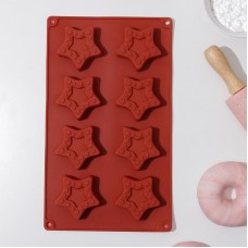 Форма для выпечки «Звёздочки», 8 ячеек, 29×16×2 см, Китай